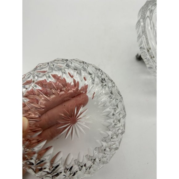 Vintage Signed Val St Lambert Crystal Covered Candy Dish - Picture 7 of 9